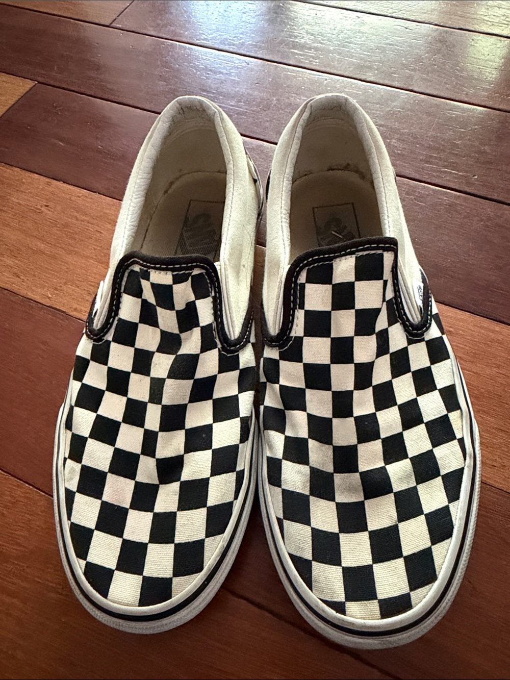Vans Black and White Checkerboard Slip-On Shoes